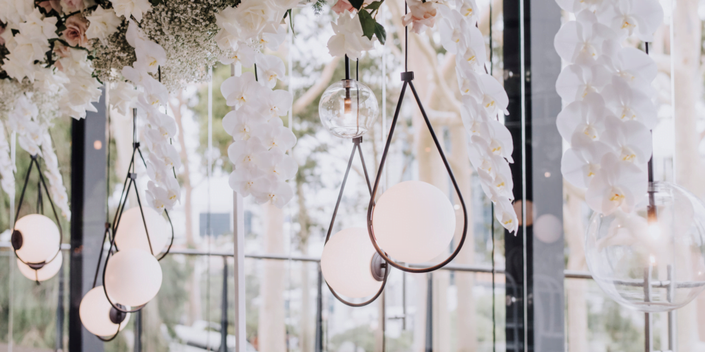 Wedding Net Pendant with White Florals Image by Sarah Tonkin